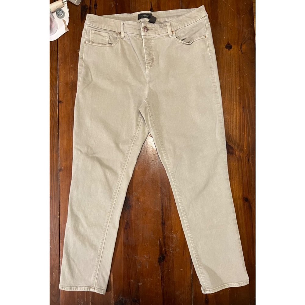 Chico’s So Slimming beige cotton denim pants size 2 ankle length